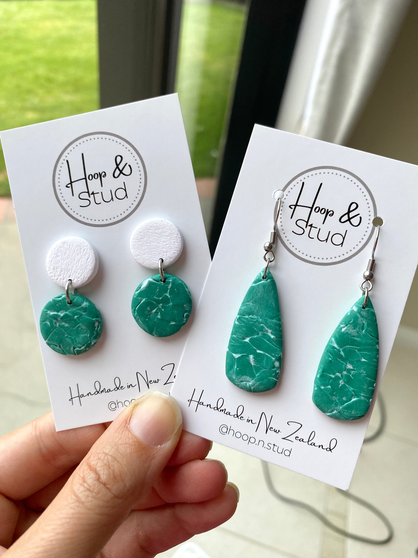 Jade marble earrings