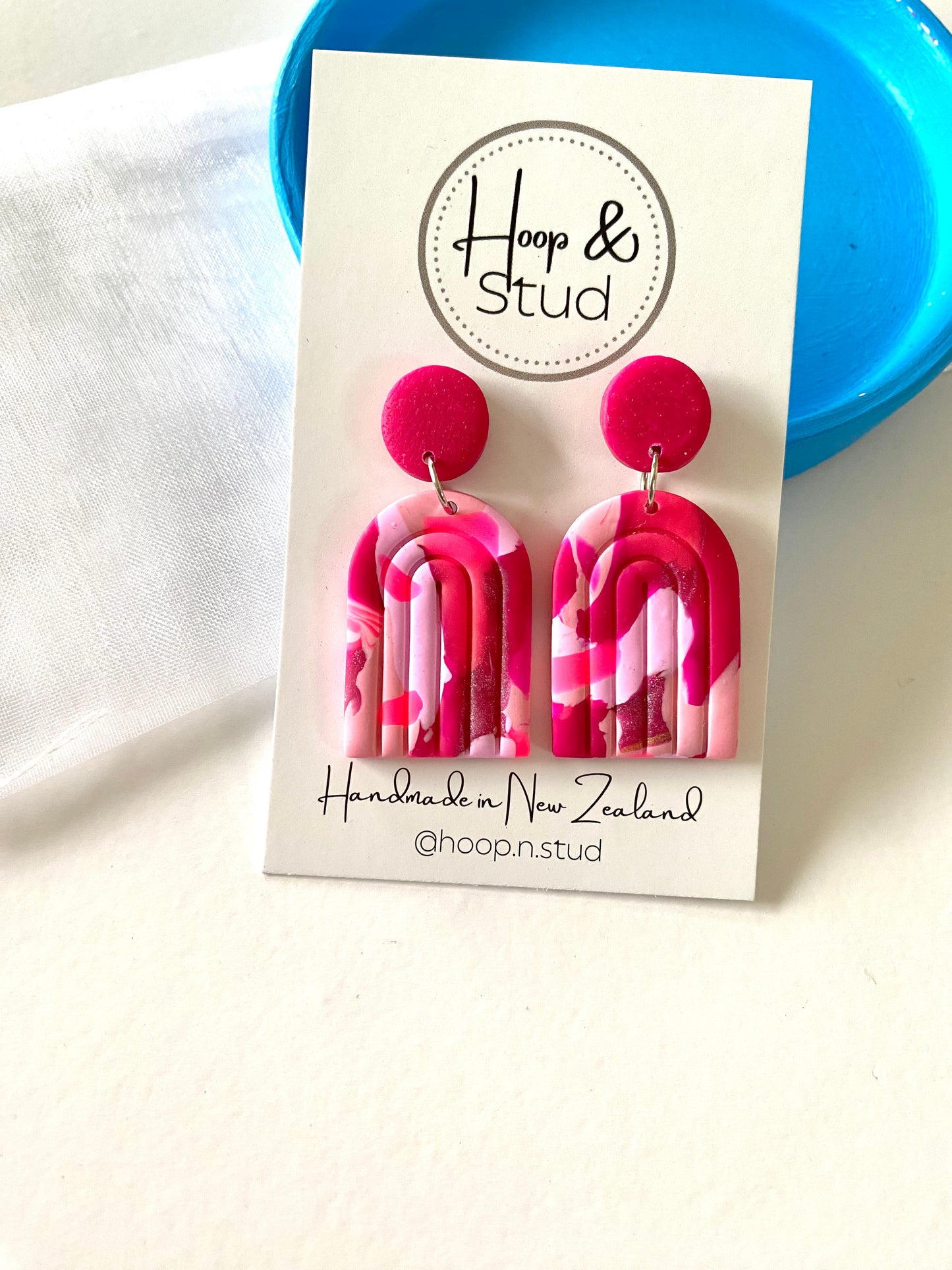 Pink mixed earrings
