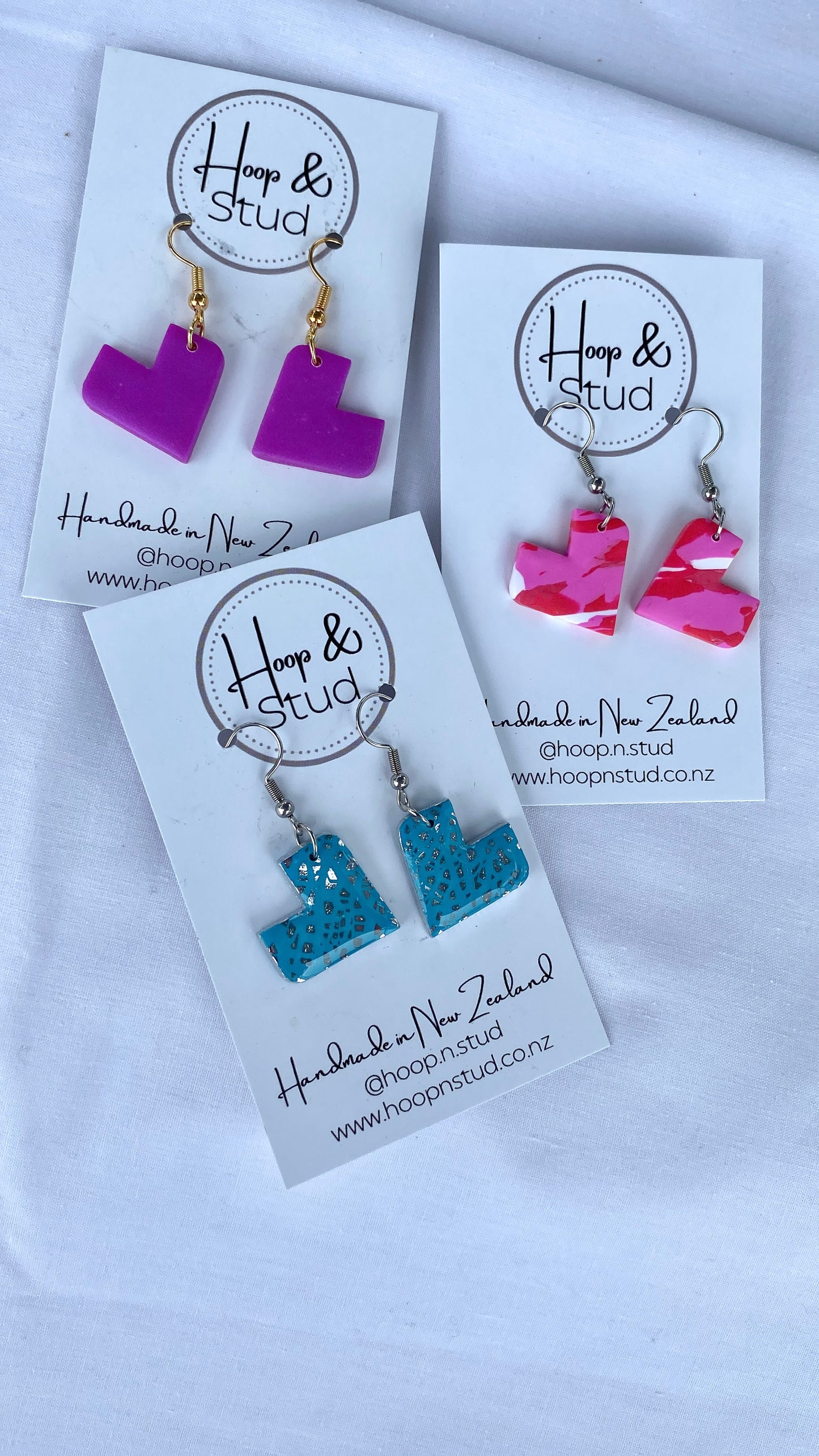 Geo heart earrings