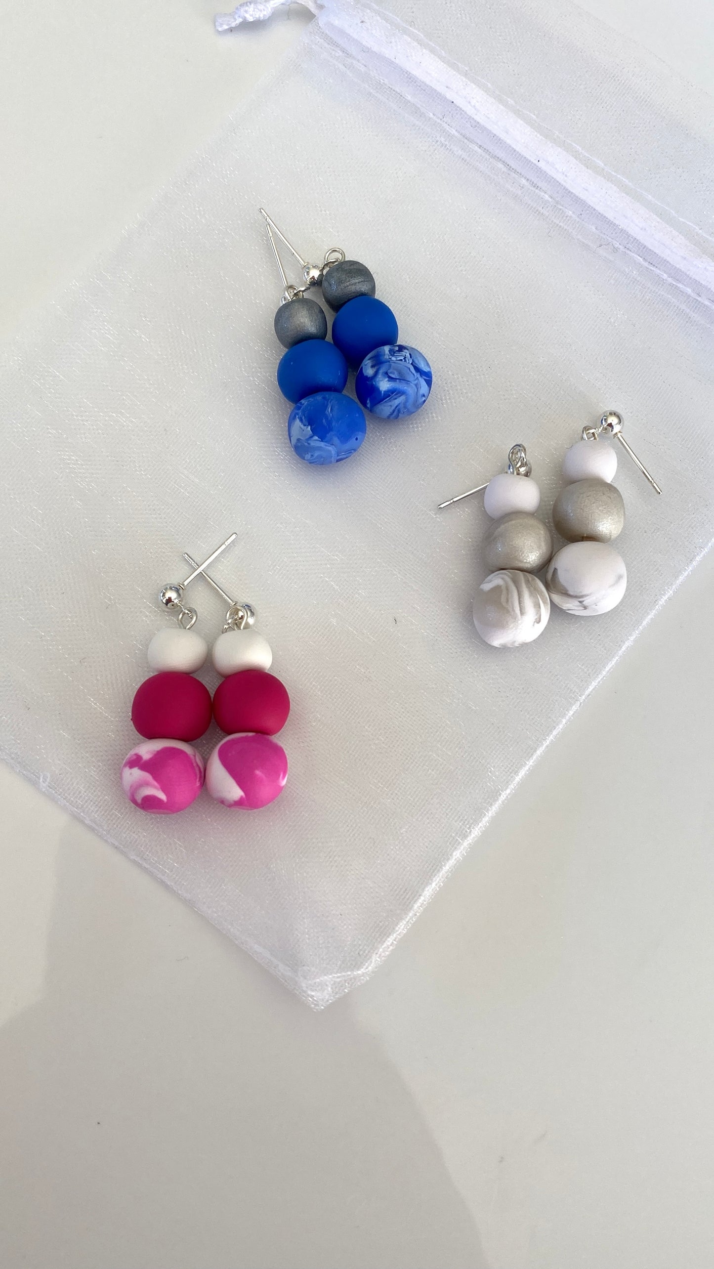 Triple bead earring