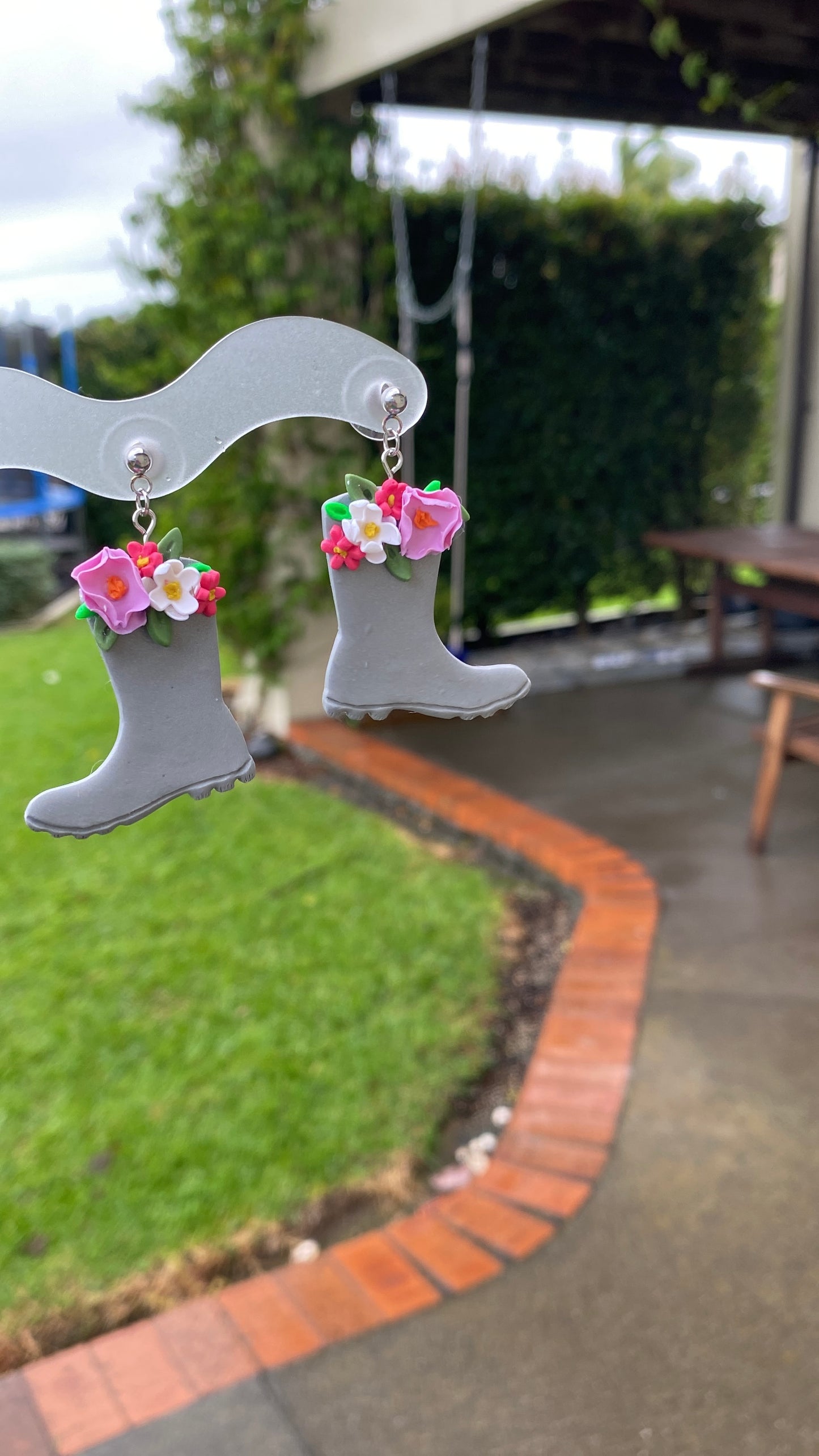 Gumboot Floral drop earrings