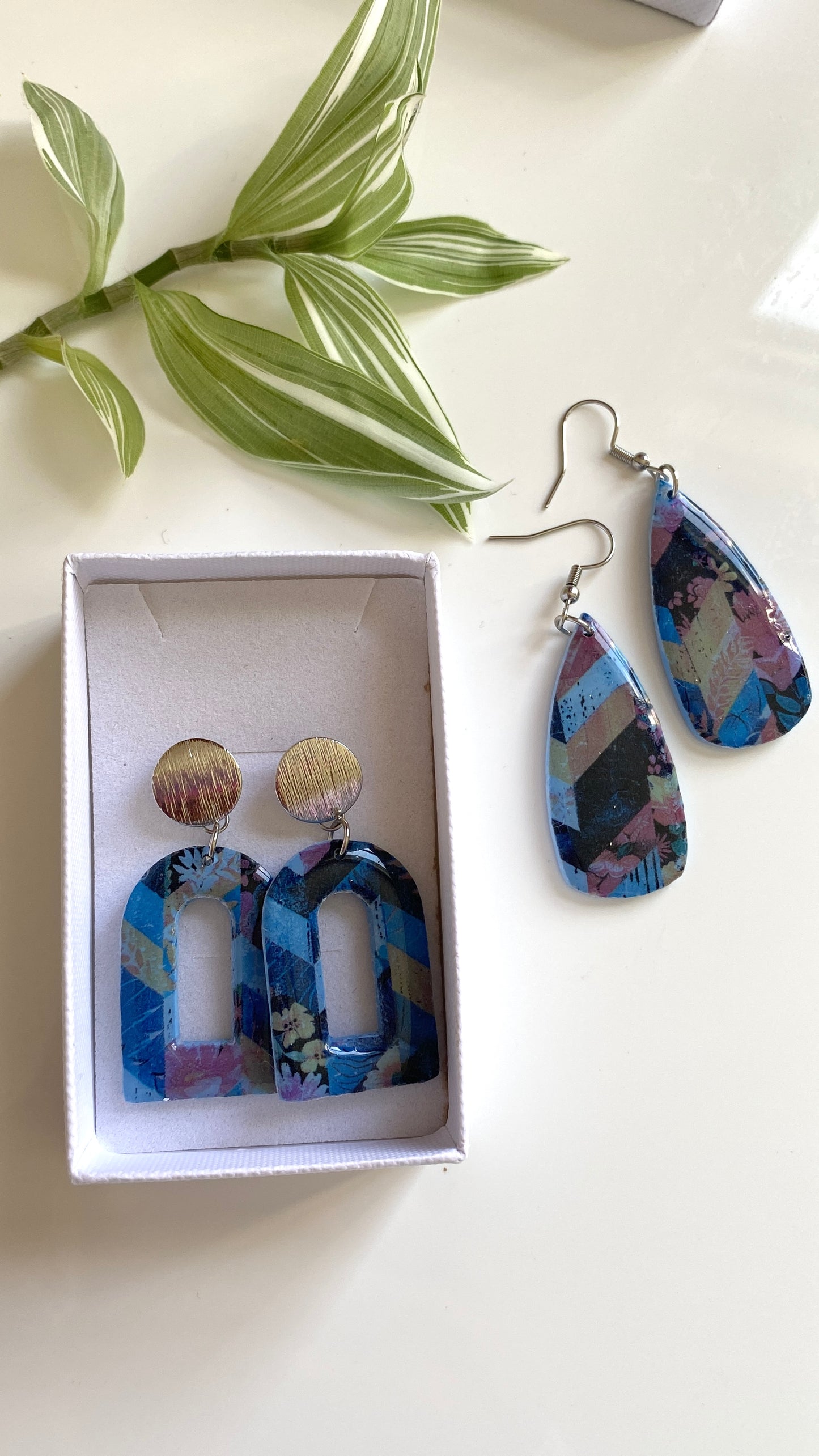 Chevron transfer earrings