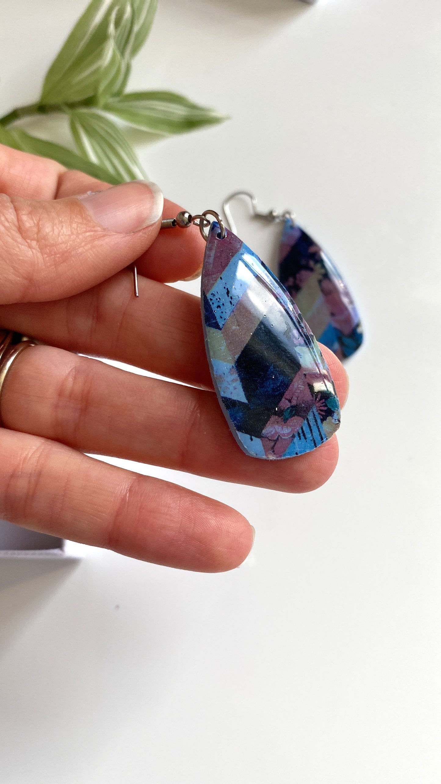 Chevron transfer earrings
