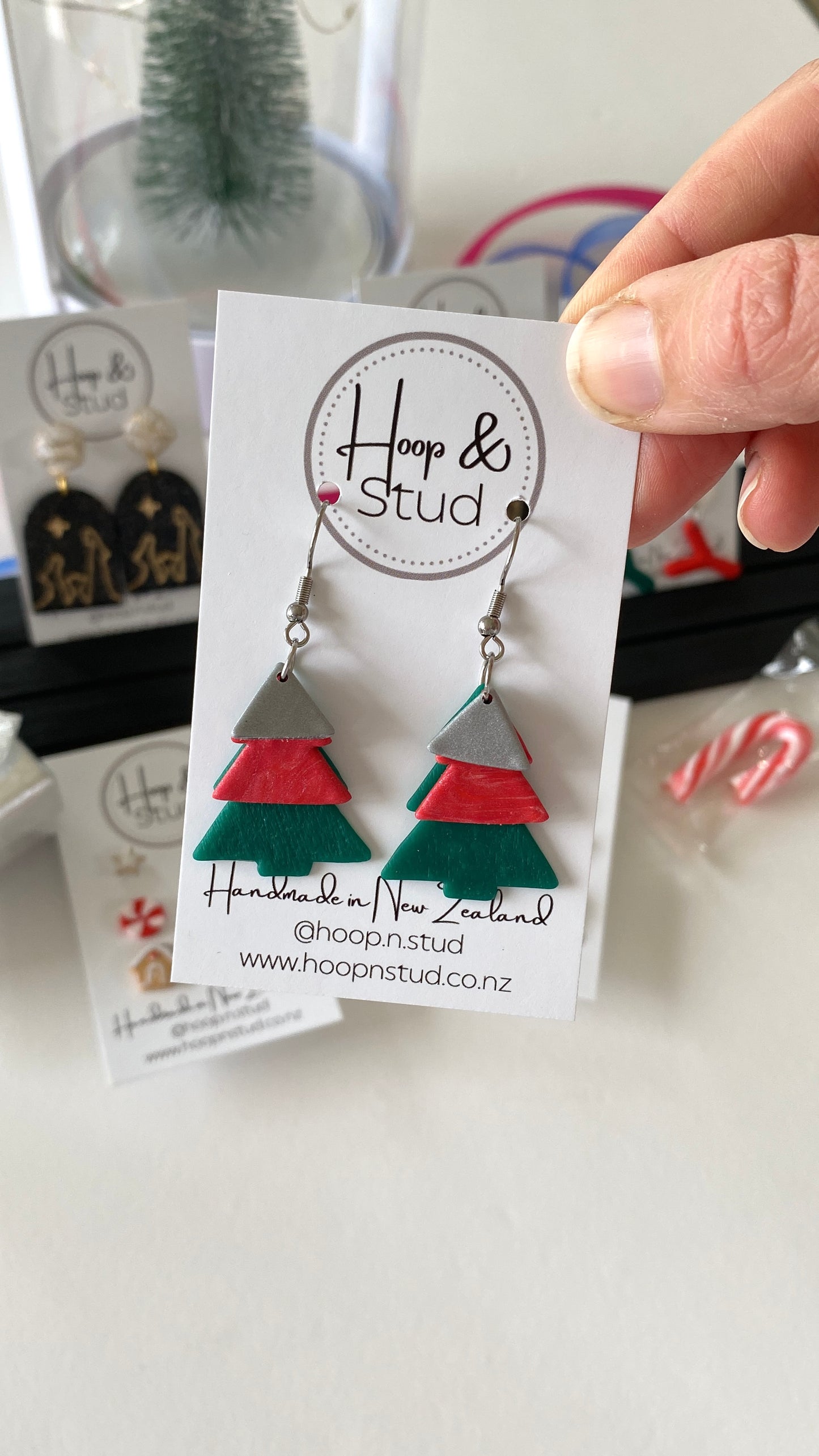 Christmas tree earrings