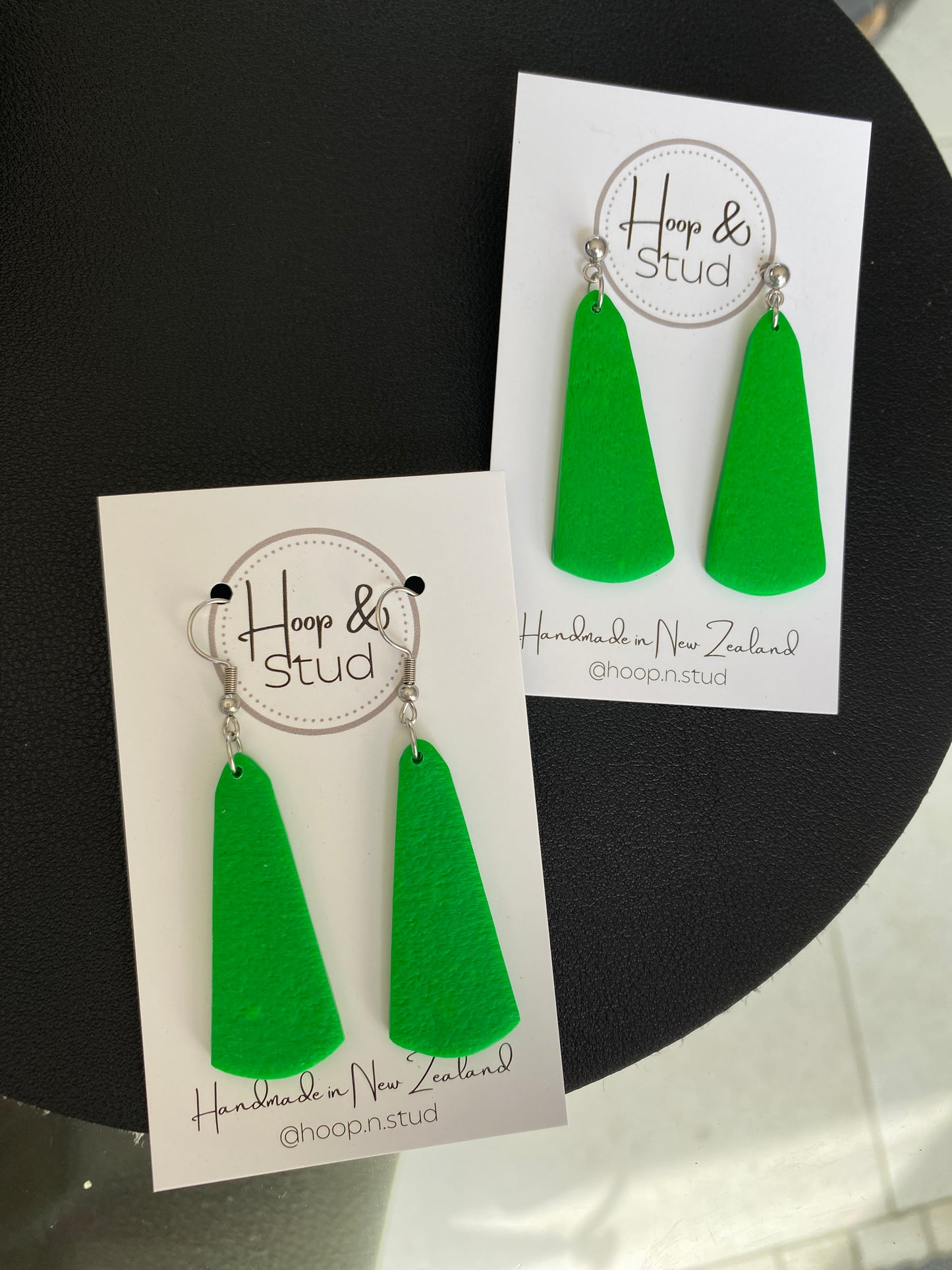 Vibrant green dangles