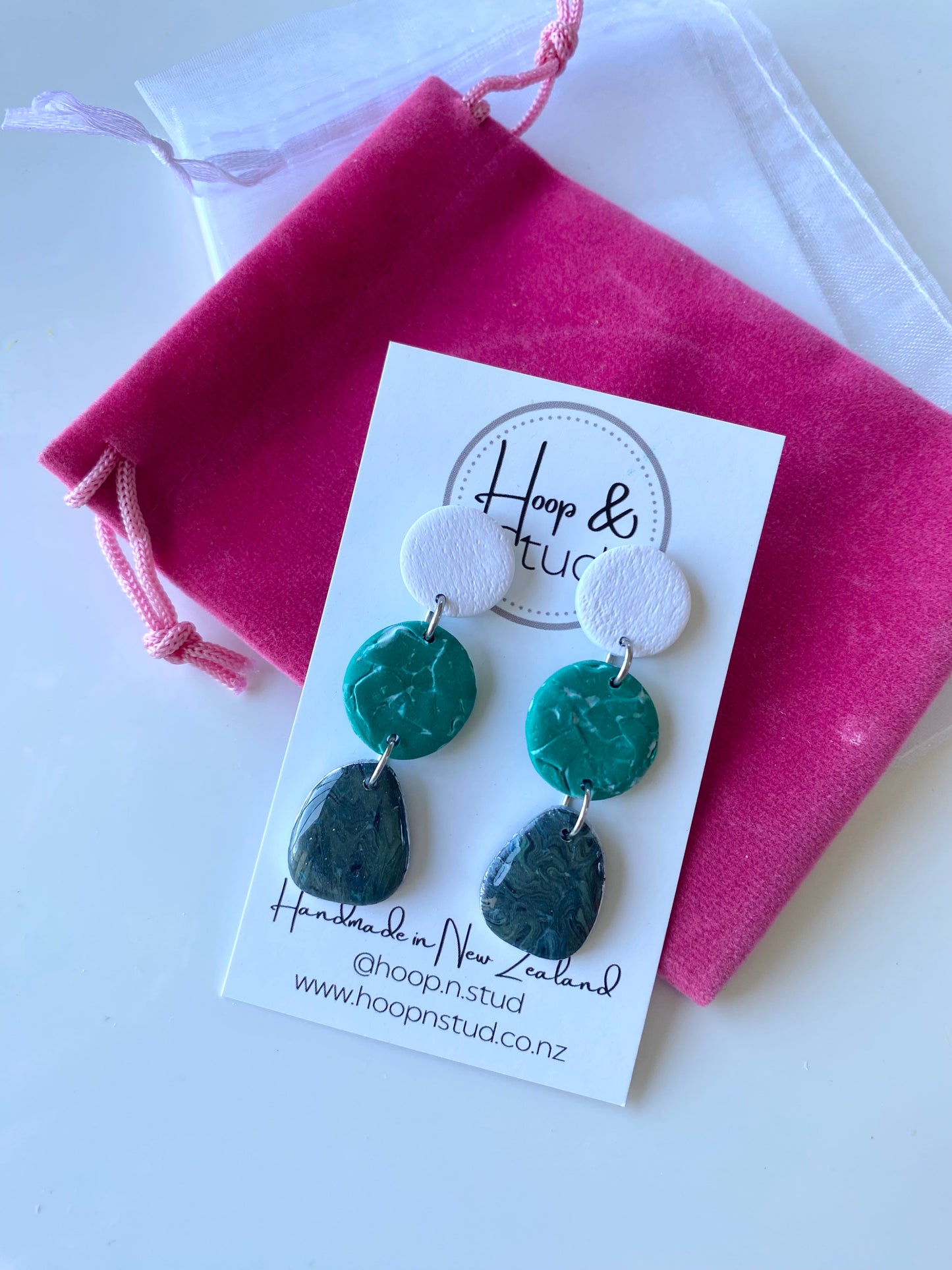 Jade marble earrings