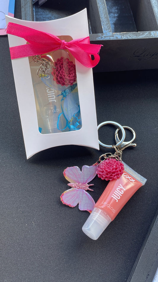 Mini lipgloss keyring