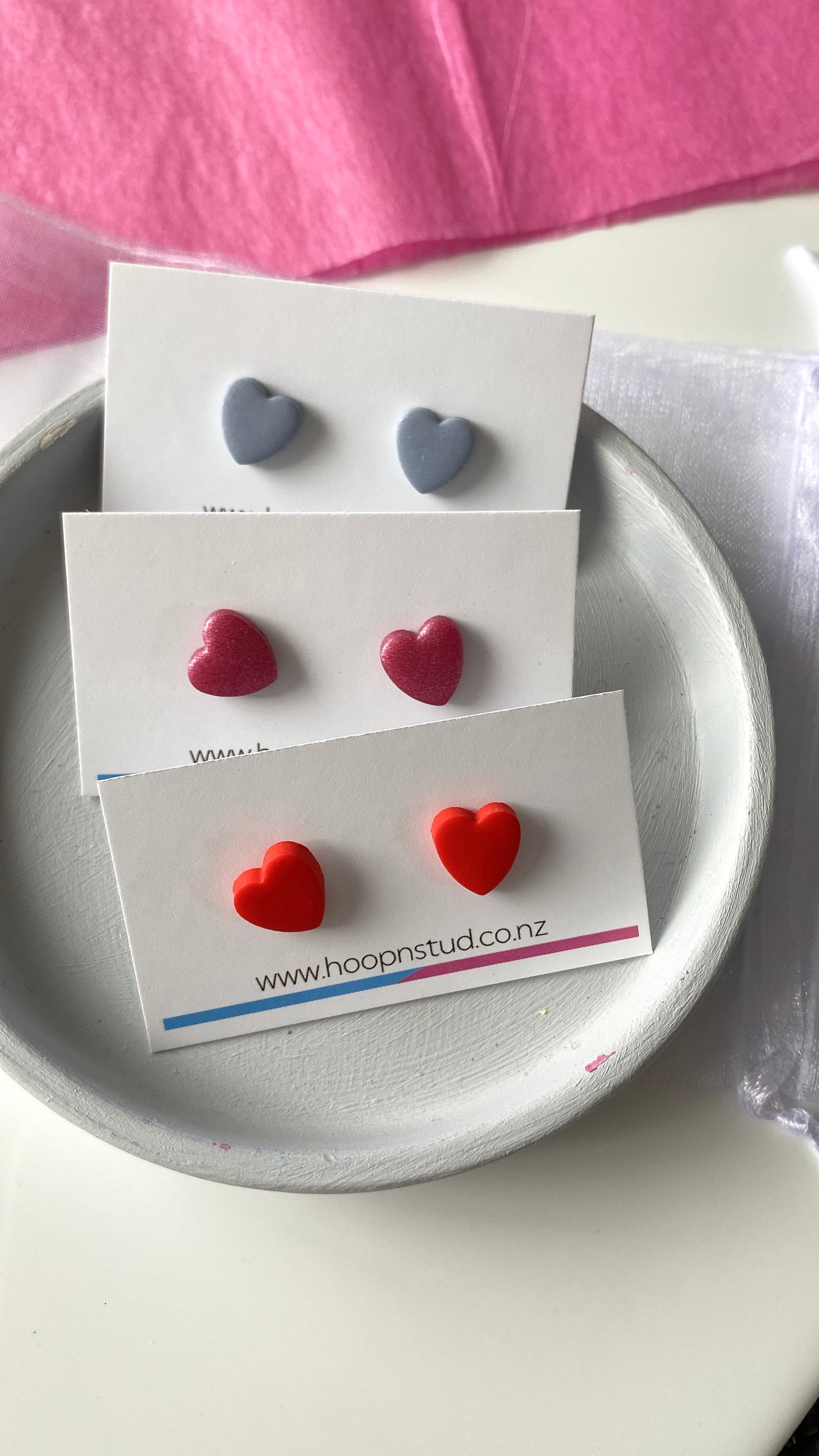 Mini heart studs