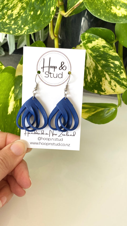 Leather twist earrings