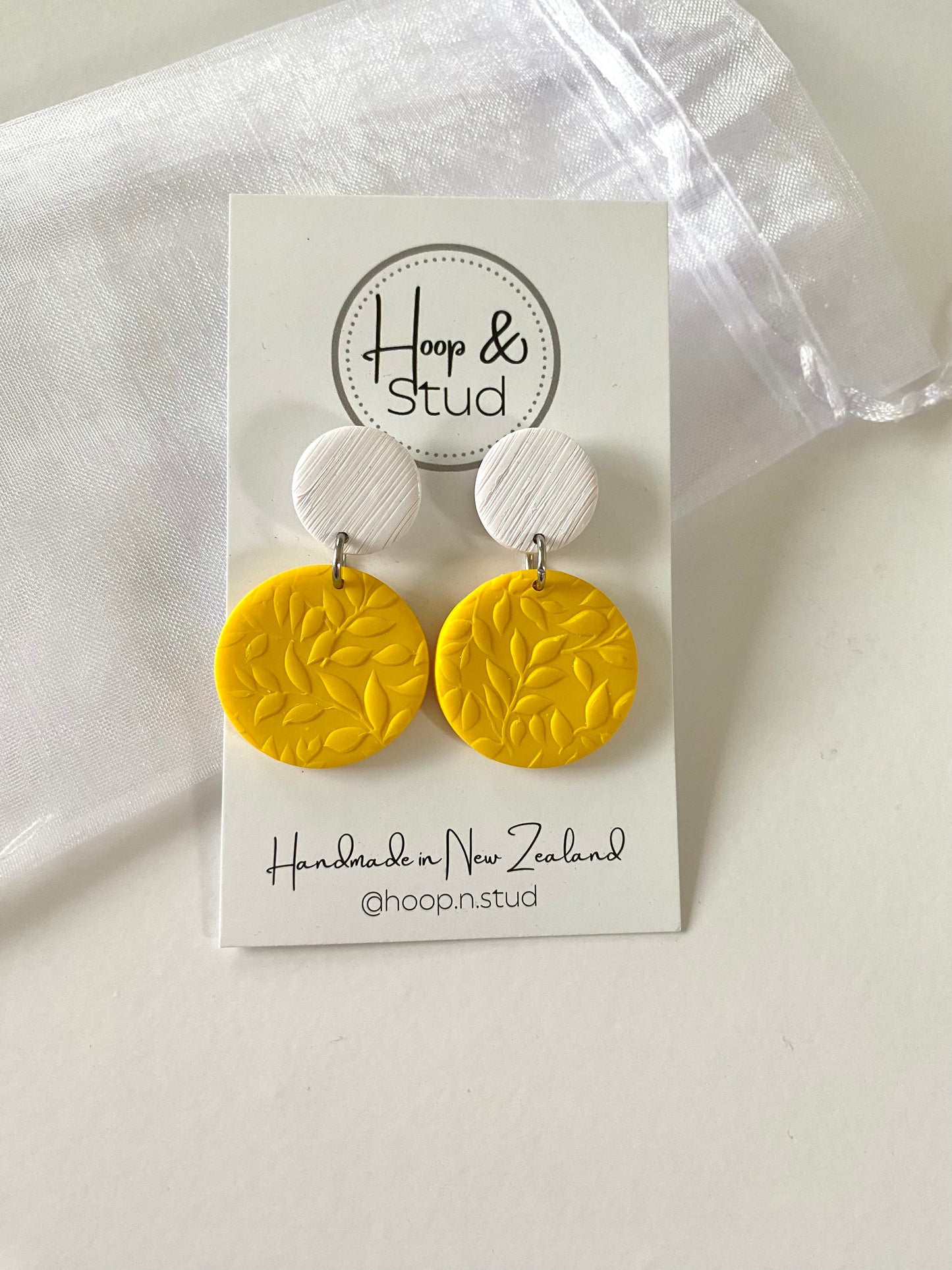 Textured yellow drop earrings
