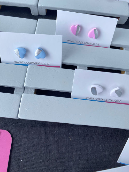 Mini heart studs