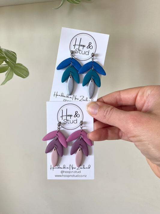 Triple petal drop earrings