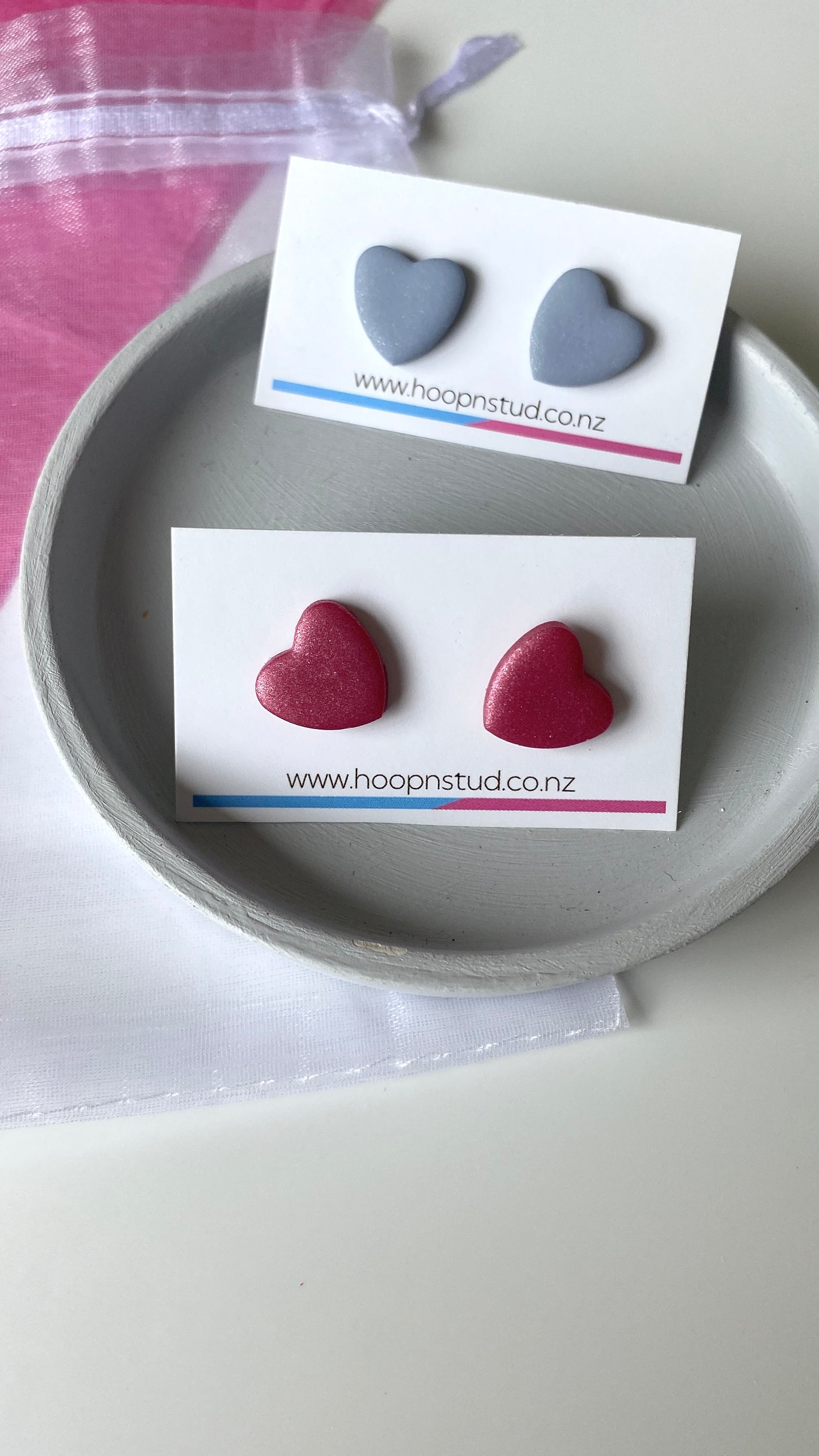 Heart studs