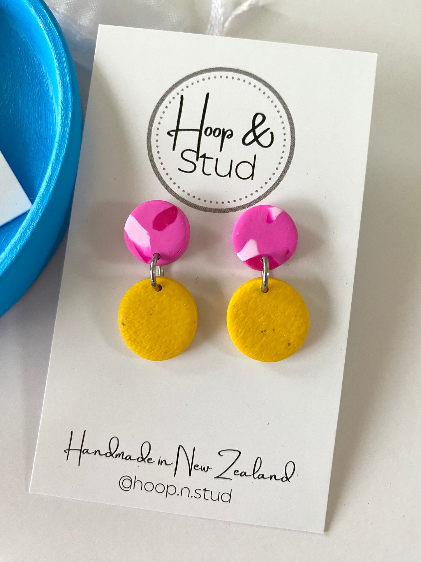 Textured yellow drop earrings