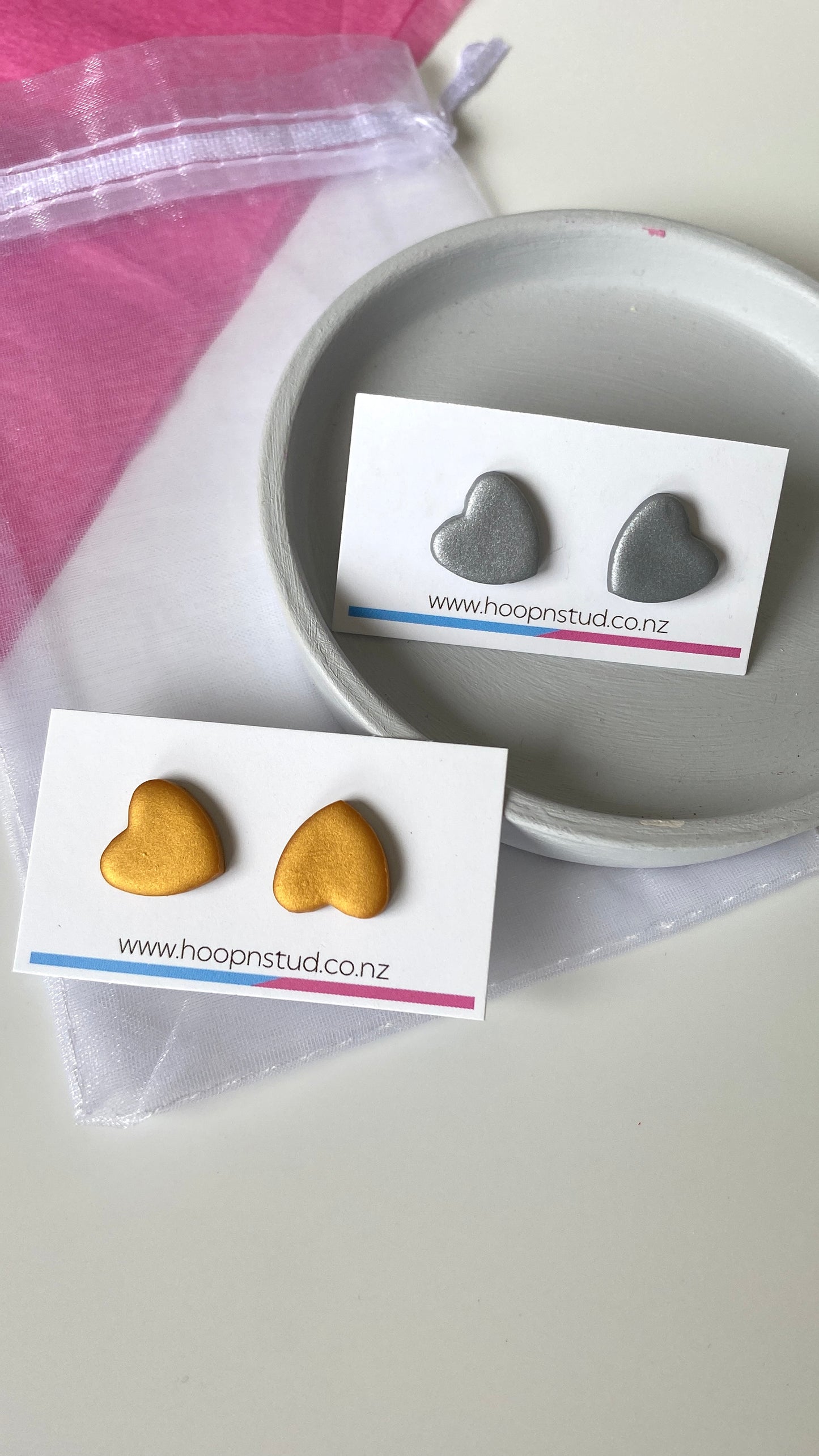 Heart studs