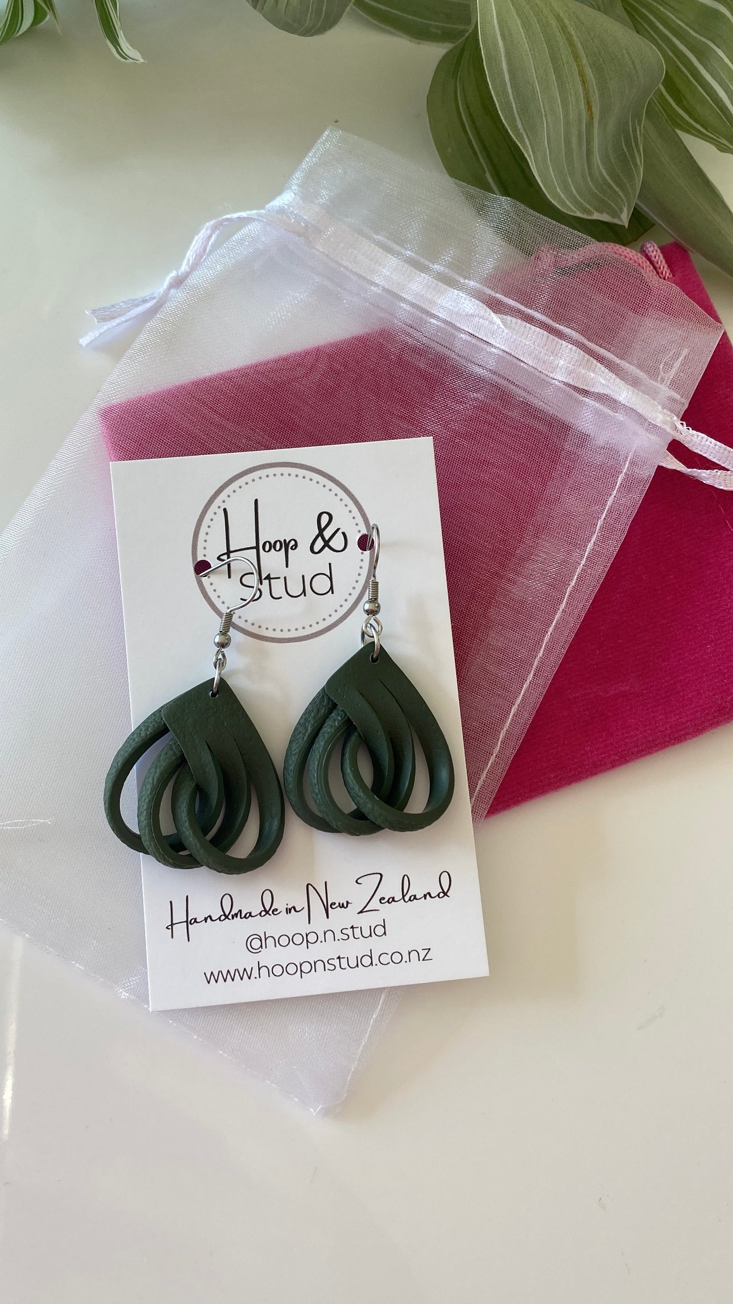 Leather twist earrings
