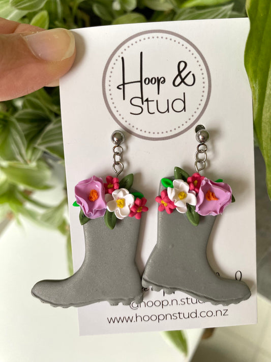 Gumboot Floral drop earrings