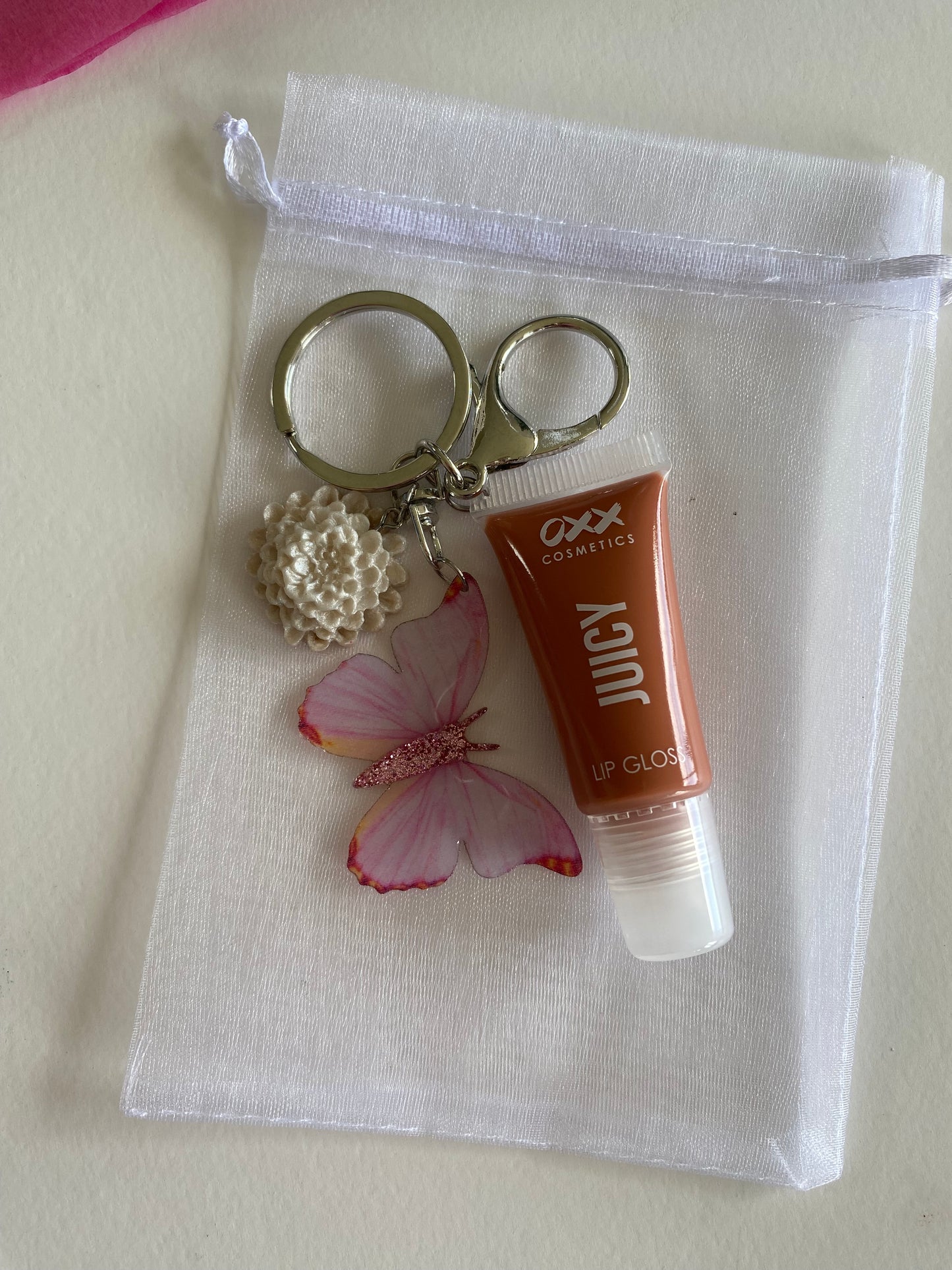 Mini lipgloss keyring
