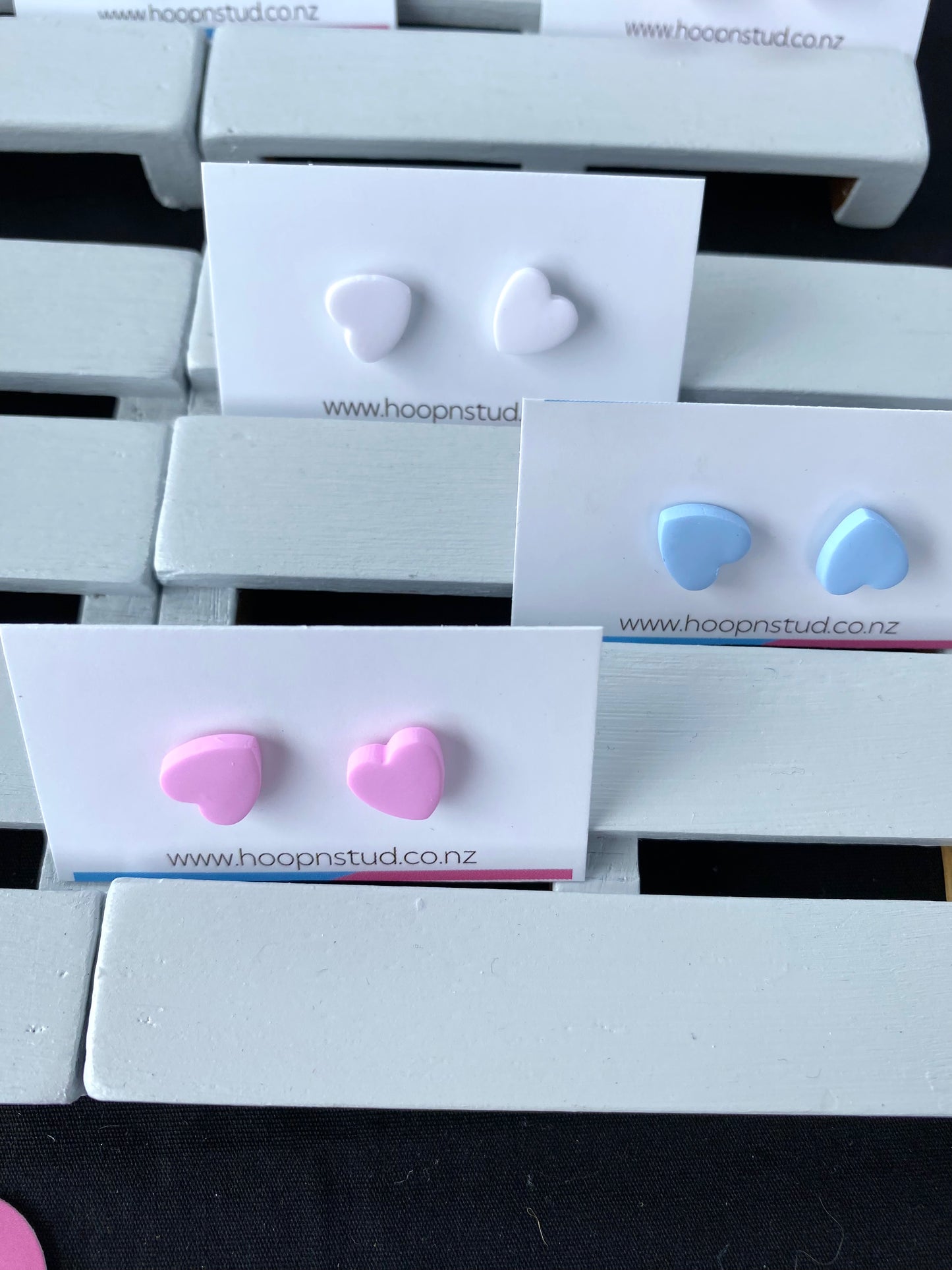 Mini heart studs