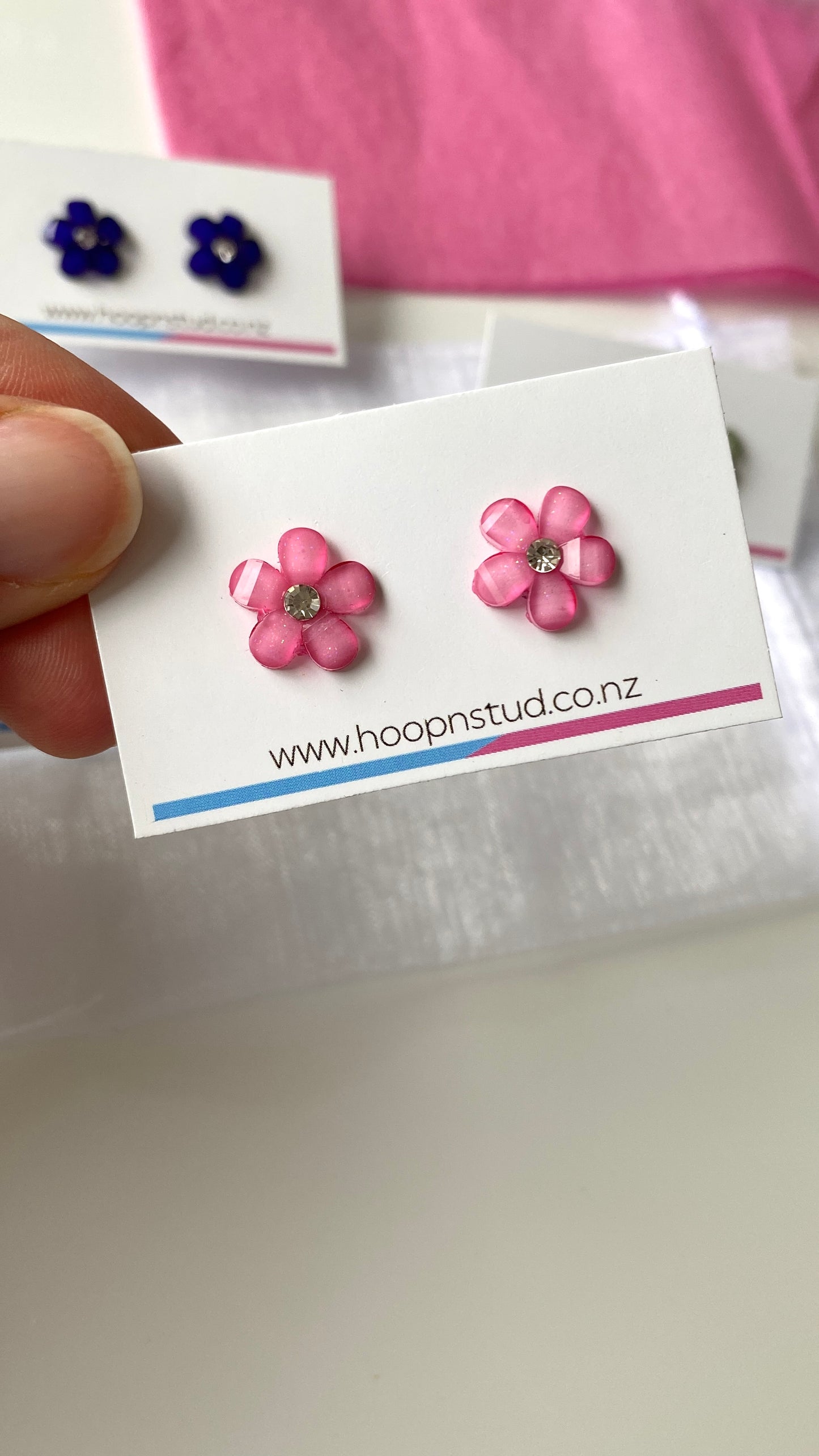 Flower gem studs