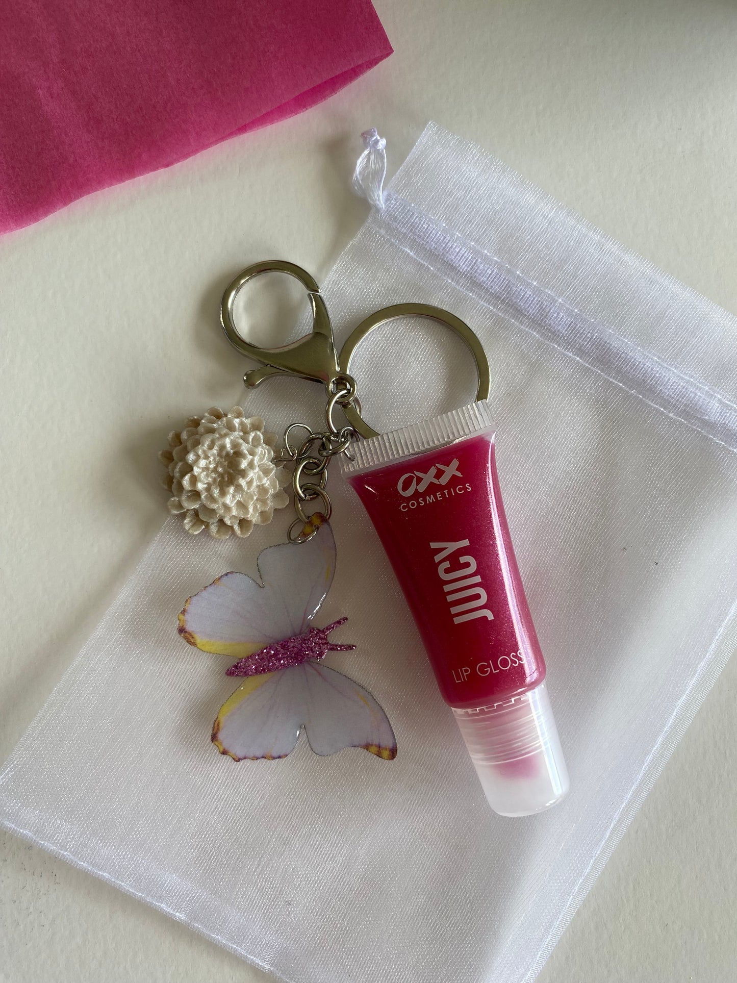 Mini lipgloss keyring