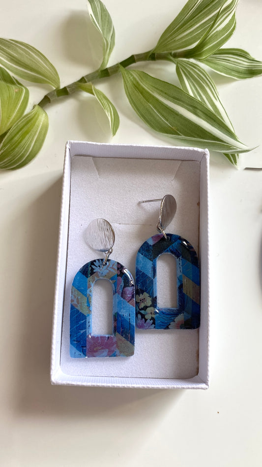 Chevron transfer earrings