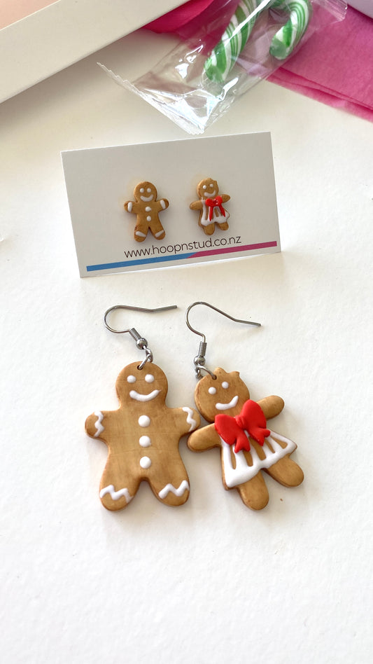Gingerbread men earrings