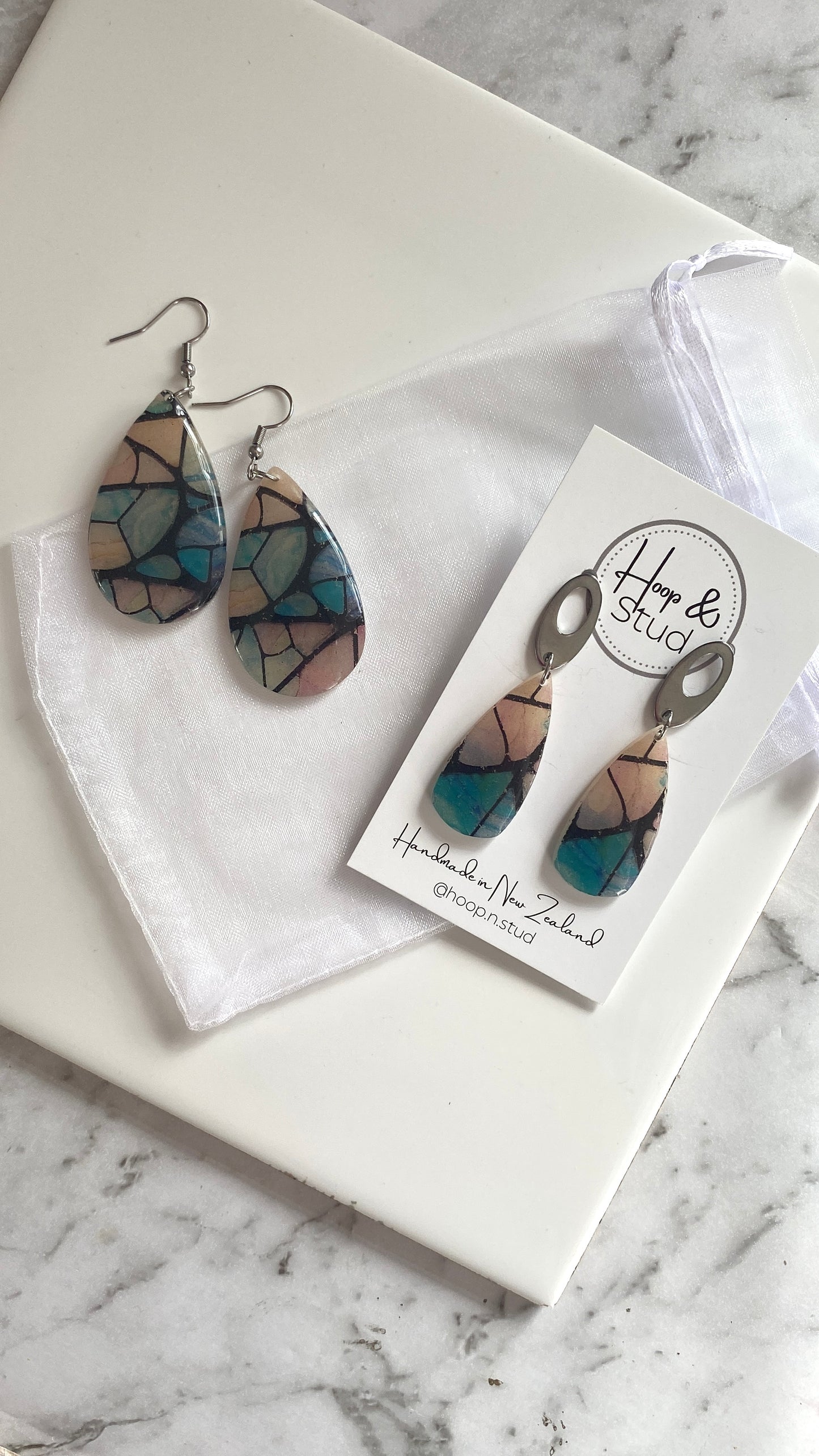 Stained glass teardrops