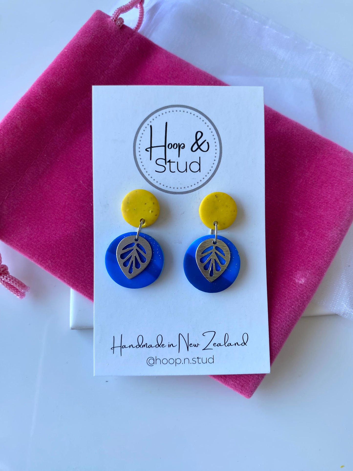 Blue marble earrings